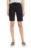 Hue Ultra-soft Denim High Rise Bermuda Shorts In Black