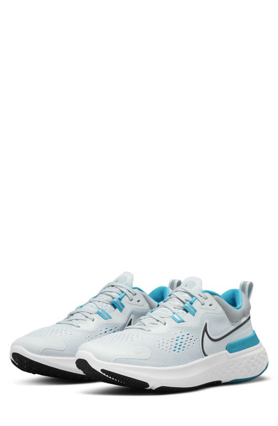 Nike React Miler 2 Men's Road Running Shoes In White/ Black/ Blue | ModeSens