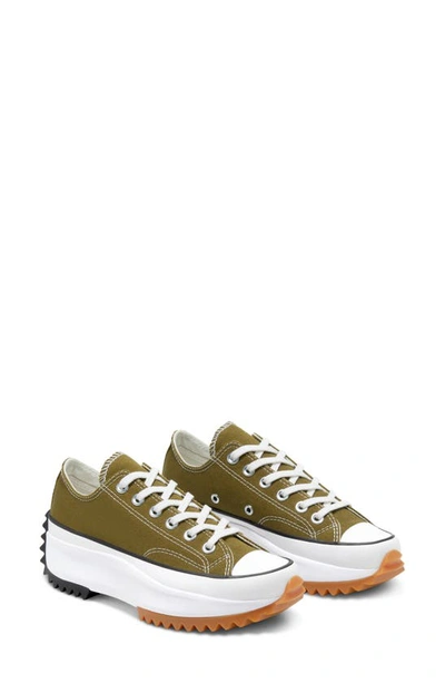 Converse Chuck Taylor All Star Run Star Hike Low Top Platform Sneaker In Dark Moss/ White/ Gum