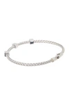 Meshmerise 18k Gold Vermeil Diamond Station Bracelet In White