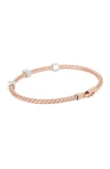 Meshmerise 18k Gold Vermeil Diamond Station Bracelet In Rose
