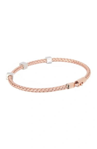 Meshmerise 18k Gold Vermeil Diamond Station Bracelet In Rose