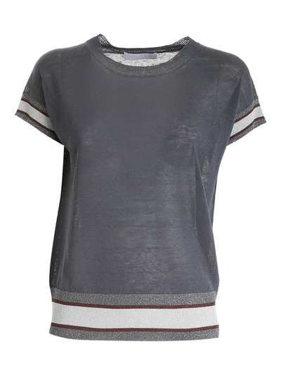 Fabiana Filippi Knitted T-shirt In Grey