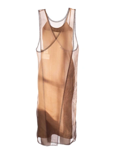 Fendi Silk Knit Dress In Brown