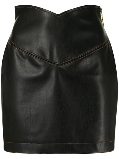 Gcds Faux Leather Mini Skirt In Black