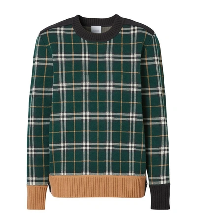 Burberry Long Sleeve Crew-neck Sweater In Green