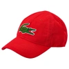 Lacoste Big Croc Gabardine Strapback Hat In Red