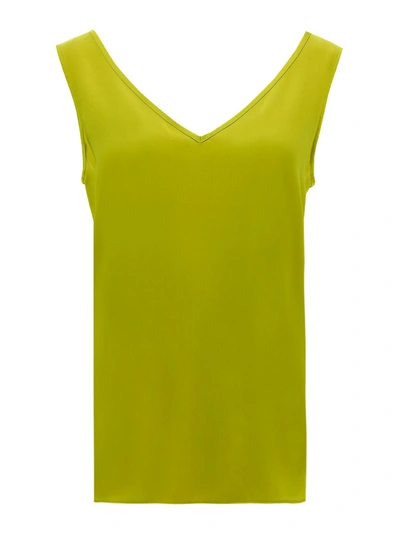 Tara Jarmon Telia V-neck Top In Yellow In Verveine
