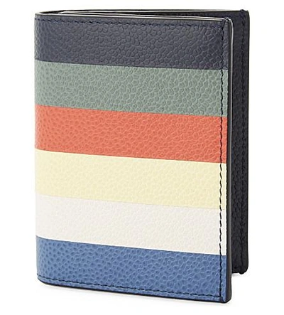 Thom Browne Striped Leather Card Holder In Multi