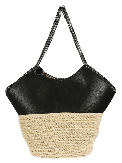 Stella Mccartney Chain Trimmed Basket Shopper Bag In Black