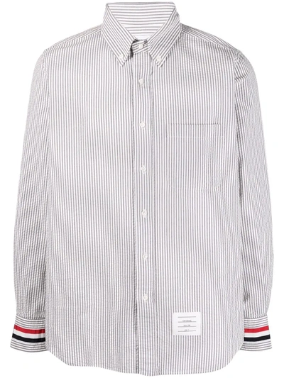 Thom Browne Pinstripe Button-down Shirt In Grey