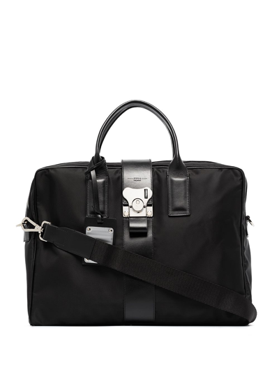 Fpm Milano Black Butterfly Leather Trim Briefcase