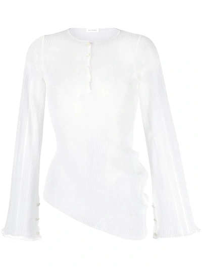 Acne Studios Transparent Long Sleeve Shirt In White
