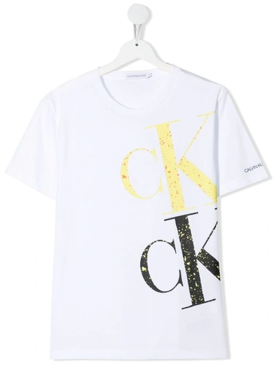 Calvin Klein Logo-print T-shirt In White