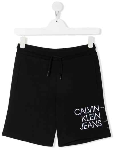 Calvin Klein Logo-print Shorts In Black