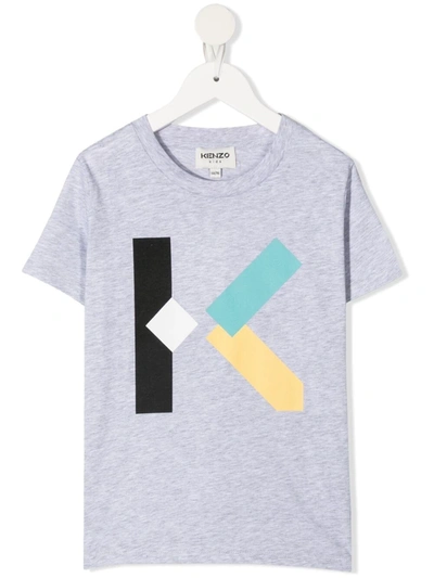 Kenzo Monogram-print Cotton T-shirt In Grey