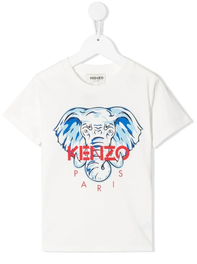 Kenzo Elephant-print T-shirt In White