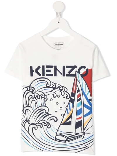Kenzo Graphic-print Short-sleeve T-shirt In Neutrals
