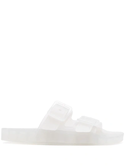Balenciaga Translucent Double-strap Sandals In White