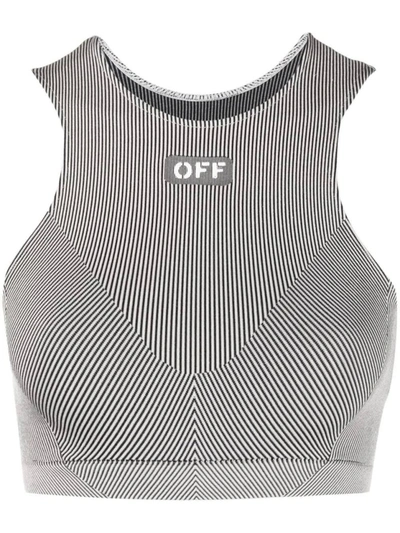 Off-white Meteor Seamless Cropped Bra Top In Grey