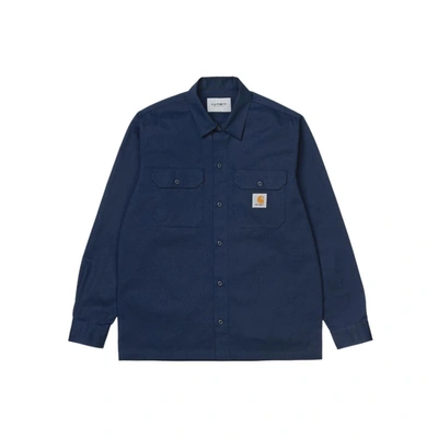 Carhartt Long Sleeve Master Shirt (space) In Blue