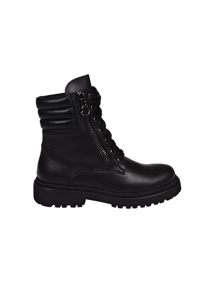 Moncler New Viviane Leather Hiker Boot In Black