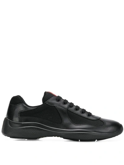 Prada Men's  Black Leather Sneakers