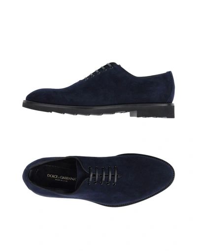 Dolce & Gabbana Lace-up Shoe In Dark Blue