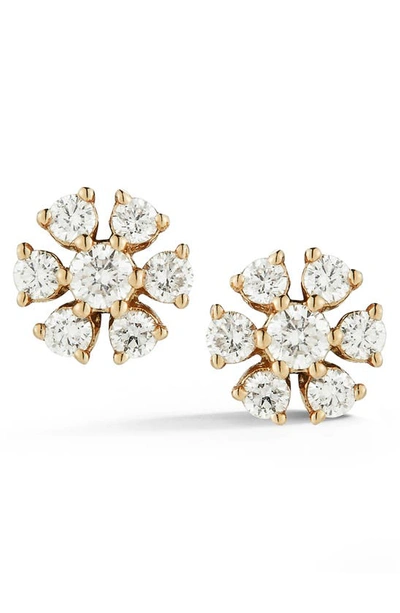 Dana Rebecca Designs Jennifer Yamina Circular Flower Diamond Stud Earrings In Yellow Gold