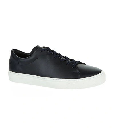 Sandro Leather Sneakers In Blue