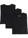 Jil Sander Set Of Three Organic Cotton T-shirts In Black