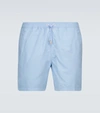 Sunspel Mid-length Recycled Seaqual Swim Shorts In Blue