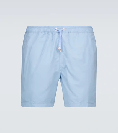Sunspel Mid-length Recycled Seaqual Swim Shorts In Blue