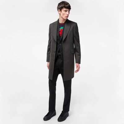 Paul Smith Men's Dark Grey Wool And Cashmere-blend Peak-lapel Epsom Coat |  ModeSens
