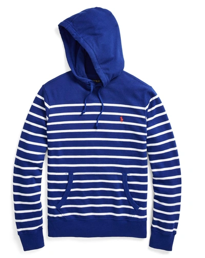 Polo Ralph Lauren Striped French Terry Hoodie In Heritage Royal/white |  ModeSens
