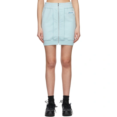 Moschino Blue Fleece Inside Out Label Miniskirt In A1306 Blue