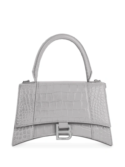 Balenciaga Small Hourglass Tote Bag In Grey