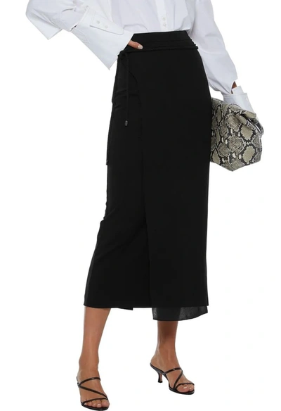 Max Mara Tie Waist Midi Skirt In Black