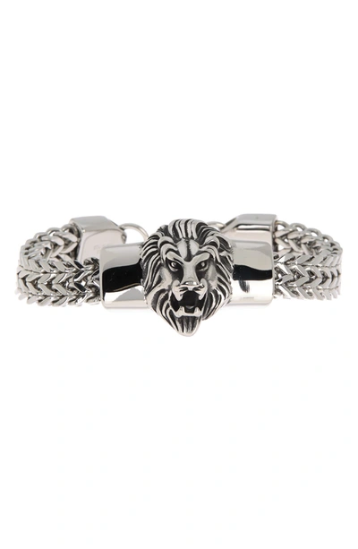 Hmy Jewelry Lion Head Station Bracelet In Metallic