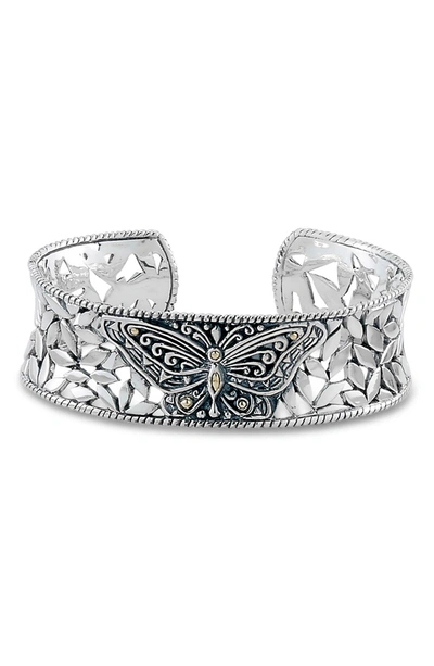 Samuel B Jewelry Sterling Silver & 18k Gold Butterfly Cuff Bracelet In Silver And Gold