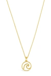 Sterling Forever 14k Yellow Gold Vermeil Open Circle Wave Pendant Necklace