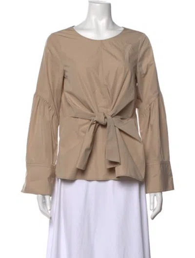 Pre-owned 3.1 Phillip Lim Crew Neck Long Sleeve Blouse In Neutrals