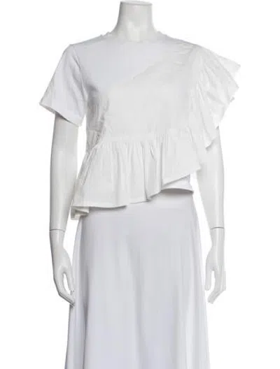 Pre-owned 3.1 Phillip Lim Crew Neck Short Sleeve Blouse In White