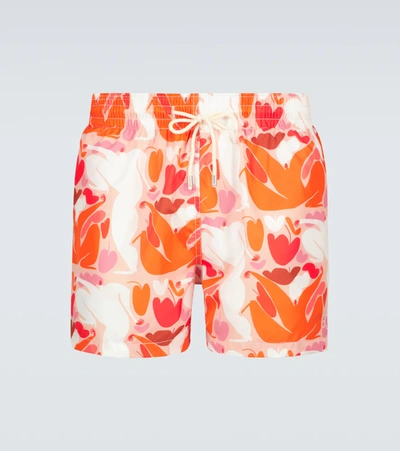 Arrels Barcelona Terracotta Summer Joy X Amber Vittoria Swim Shorts In Multi Orange