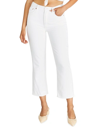 Etica Josie Cropped Flared Jeans In Vintage White