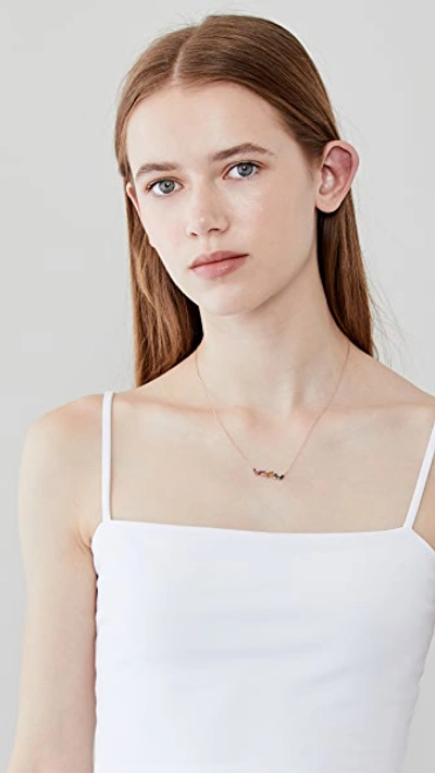 Kalan By Suzanne Kalan Baguette Necklace In Rose Gold/multi