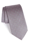 Ferragamo Bicolor Gancio Silk Twill Tie, Gray In Grey