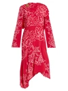 Peter Pilotto Floral-embroidered Silk-crepe Dress In Pink Multi