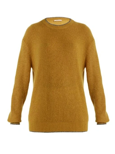 Christopher Kane Contrast-trim Round-neck Sweater In Dark Yellow