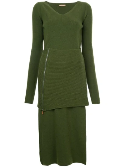 Nehera V-neck Knitted Dress In Green